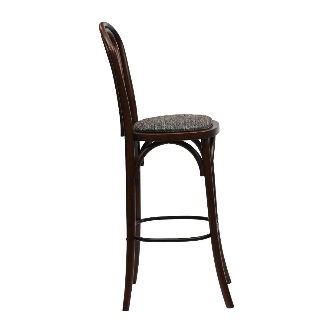 Hoop Back Bar Chair in Dark Walnut with Shetland Smoke Seat - Image 4
