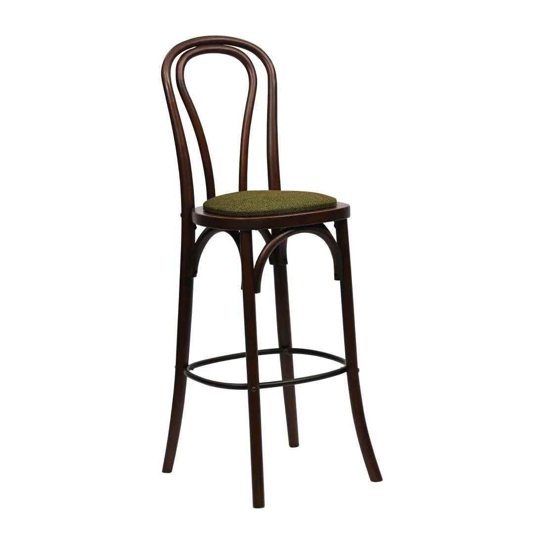 Hoop Back Bar Chair in Dark Walnut with Shetland Forest Seat - Image 1