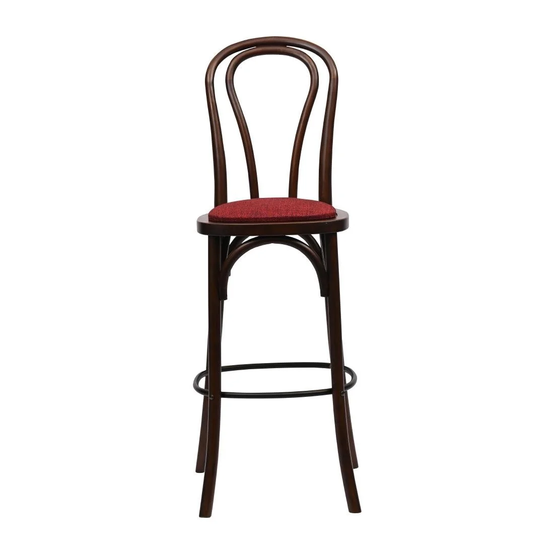 Hoop Back Bar Chair in Dark Walnut with Shetland Scarlett Seat - Image 3