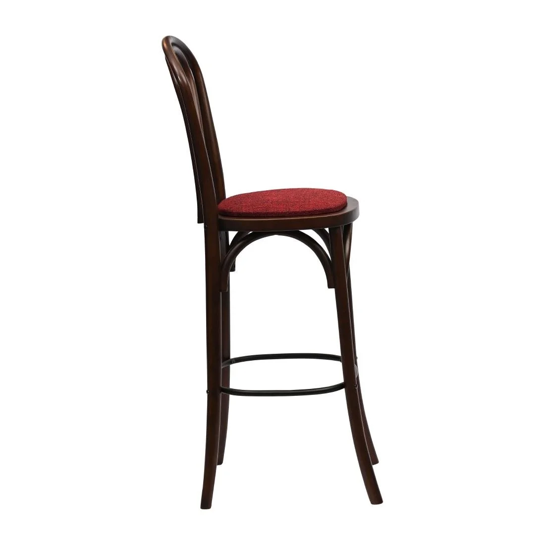 Hoop Back Bar Chair in Dark Walnut with Shetland Scarlett Seat - Image 4