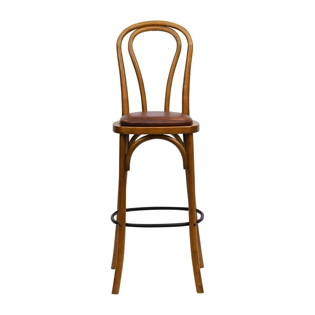 Hoop Back Bar Chair in Weathered Oak with Bison Espresso Seat - Image 3