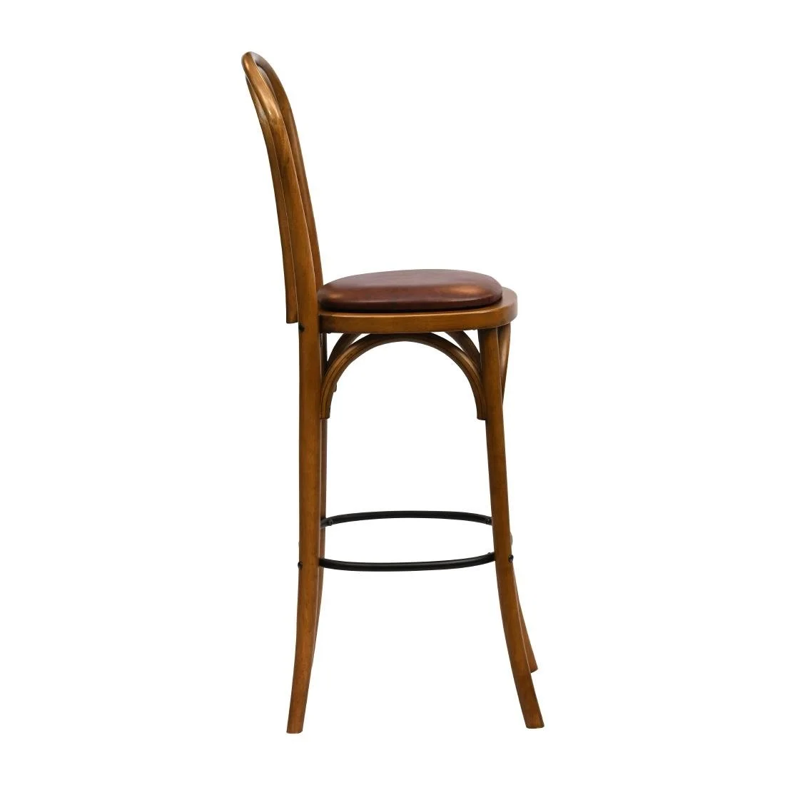 Hoop Back Bar Chair in Weathered Oak with Bison Espresso Seat - Image 4