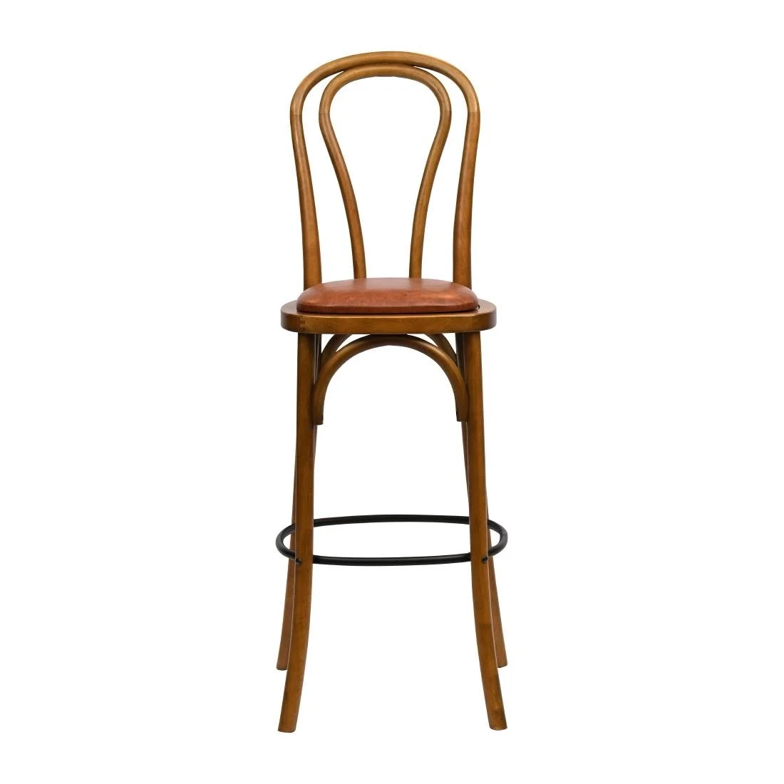 Hoop Back Bar Chair in Weathered Oak with Bison Tan Seat - Image 3