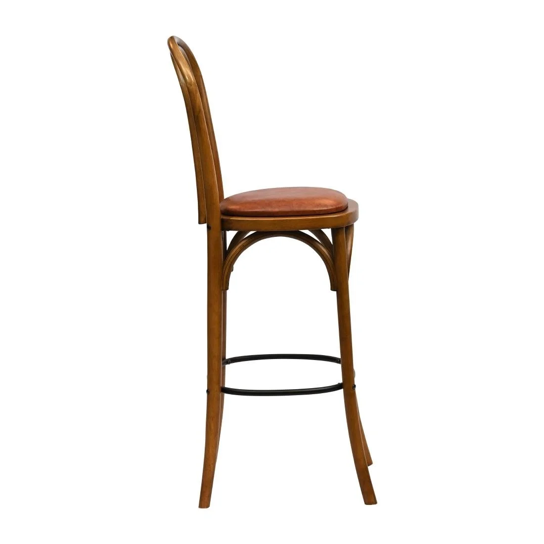 Hoop Back Bar Chair in Weathered Oak with Bison Tan Seat - Image 4