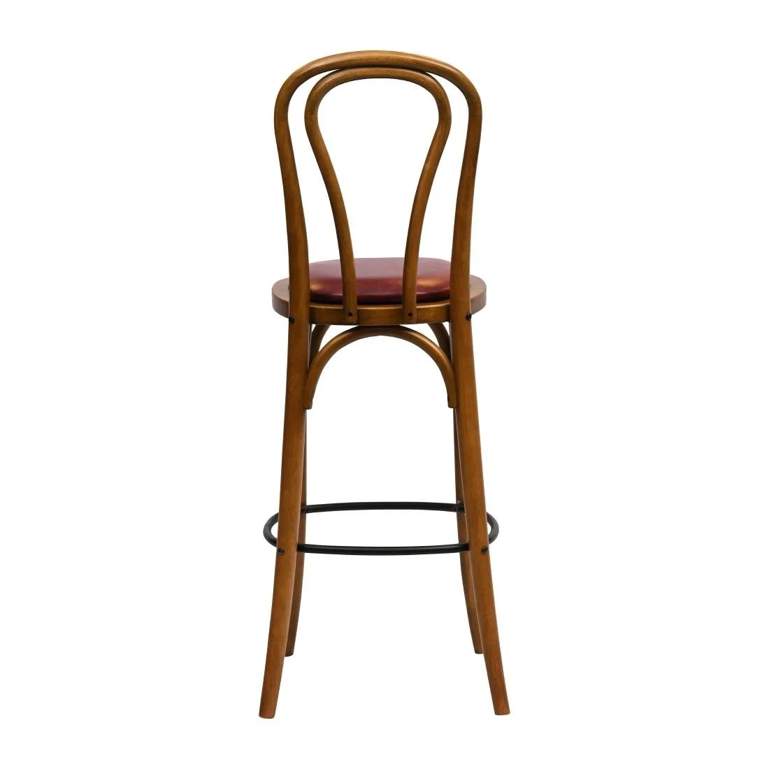 Hoop Back Bar Chair in Weathered Oak with Bison Bordeaux Seat - Image 2