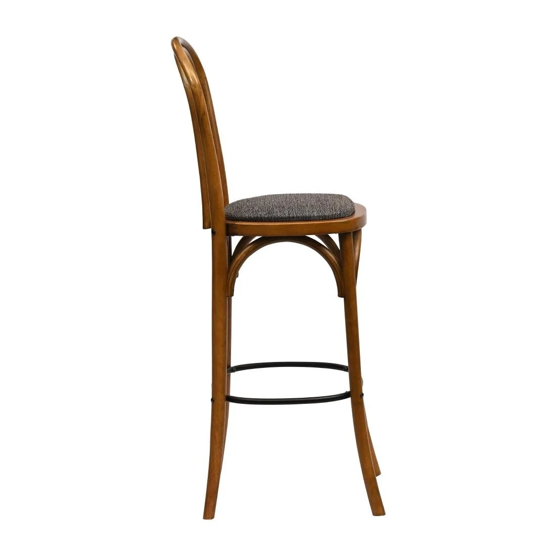 Hoop Back Bar Chair in Weathered Oak with Shetland Smoke Seat - Image 4