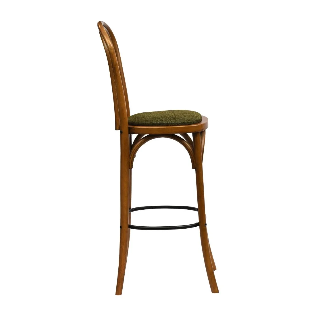 Hoop Back Bar Chair in Weathered Oak with Shetland Forest Seat - Image 4