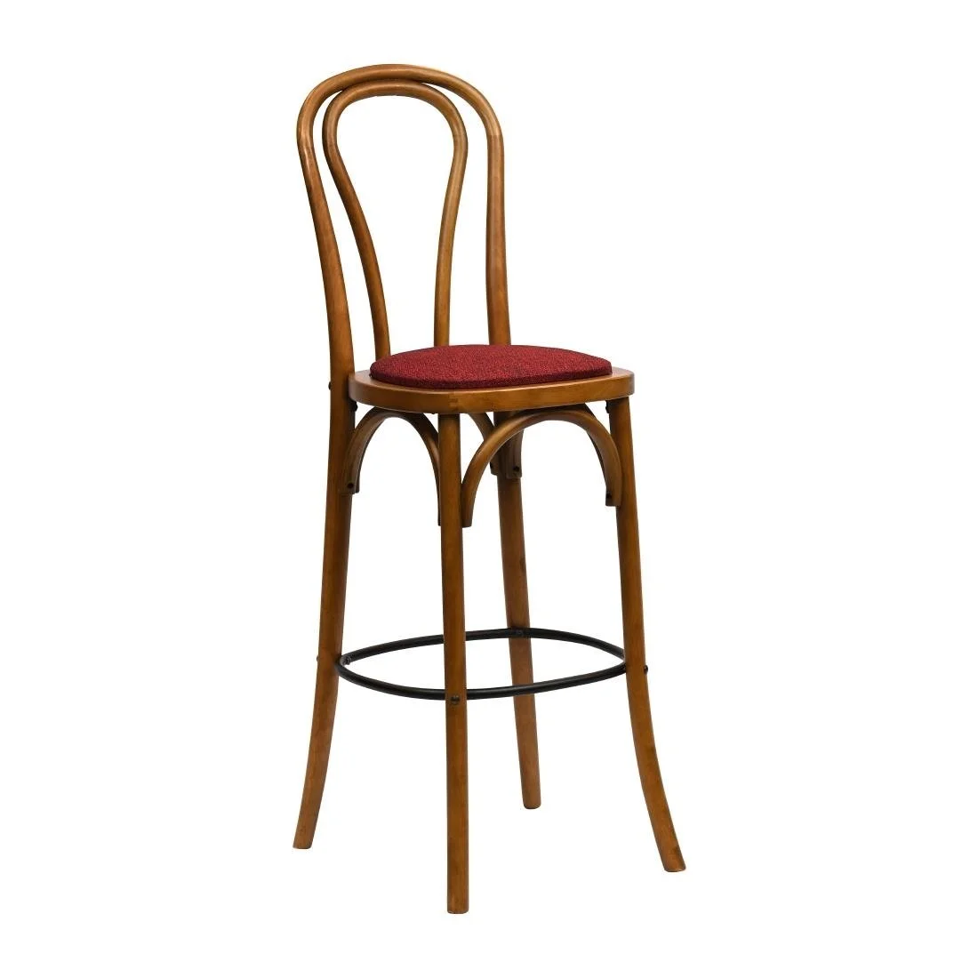 Hoop Back Bar Chair in Weathered Oak with Shetland Scarlett Seat - Image 1