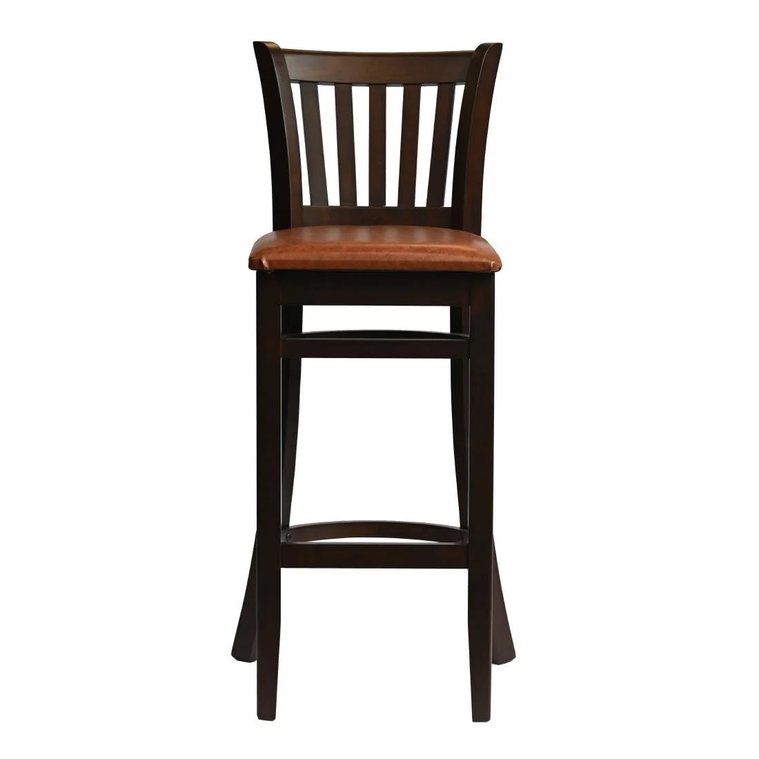 Manhattan Bar Chair in Dark Walnut with Bison Tan Seat - Image 1