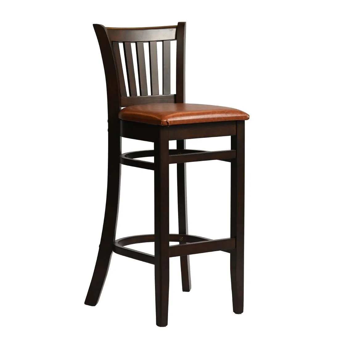 Manhattan Bar Chair in Dark Walnut with Bison Tan Seat - Image 3