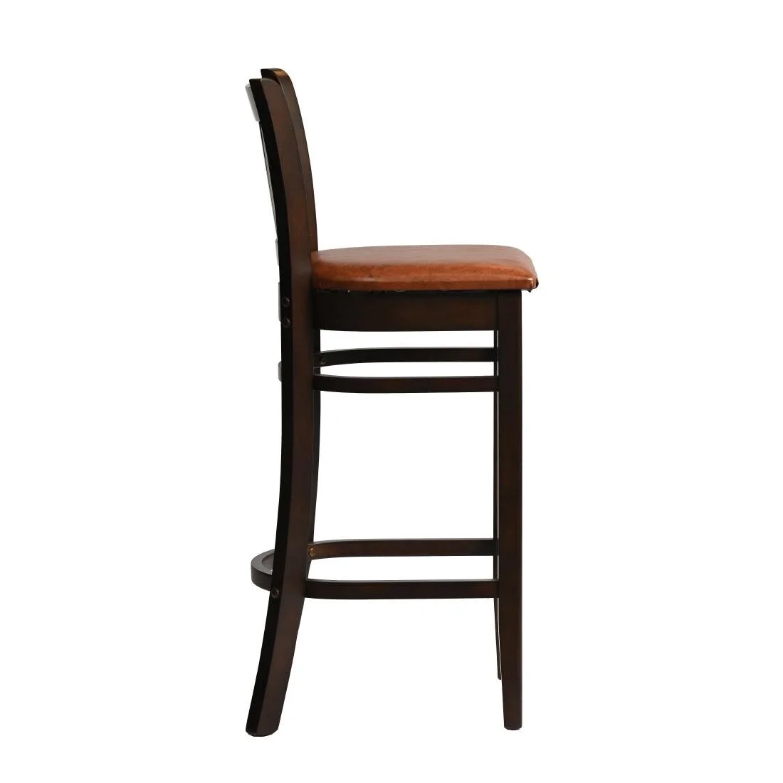 Manhattan Bar Chair in Dark Walnut with Bison Tan Seat - Image 4