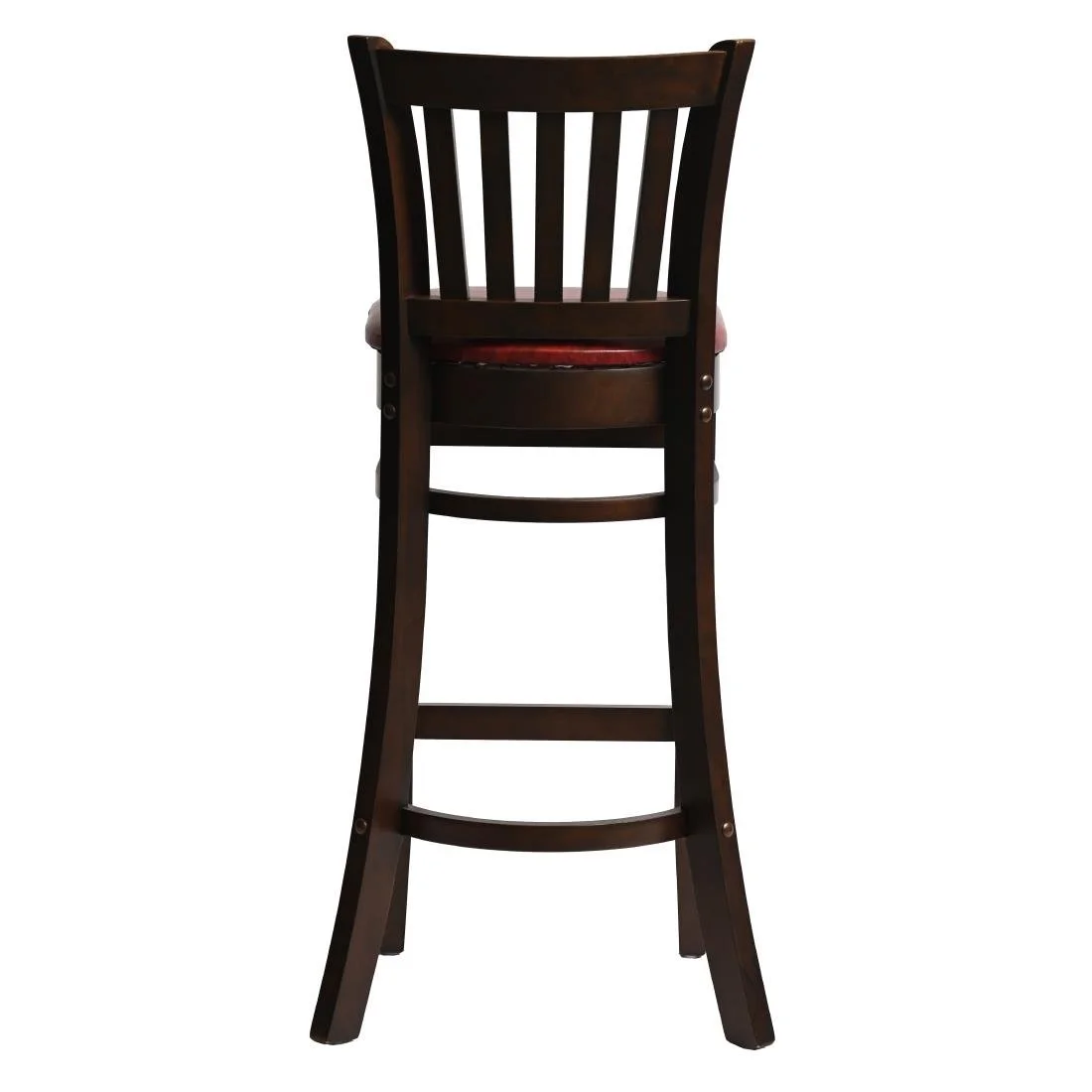 Manhattan Bar Chair in Dark Walnut with Bison Bordeaux Seat - Image 2