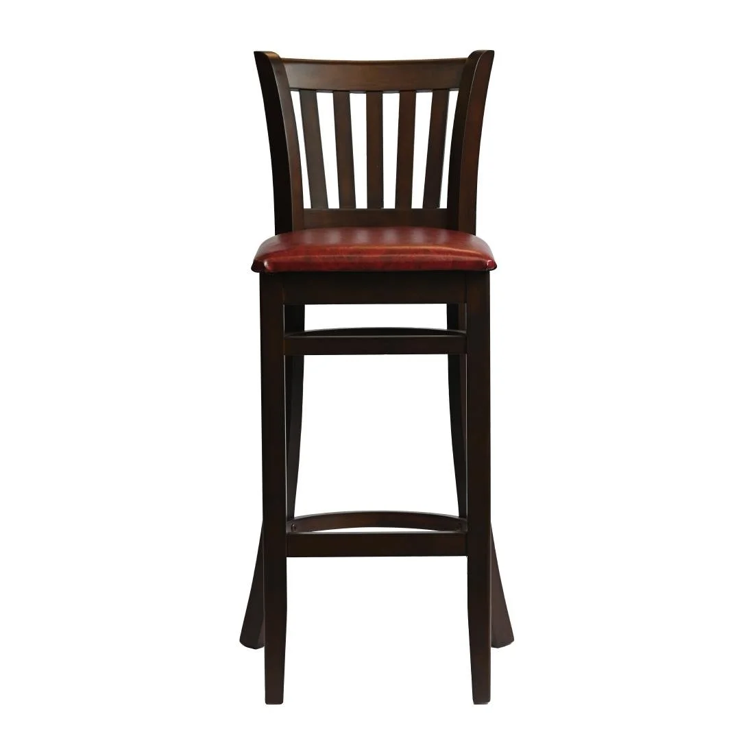 Manhattan Bar Chair in Dark Walnut with Bison Bordeaux Seat - Image 1