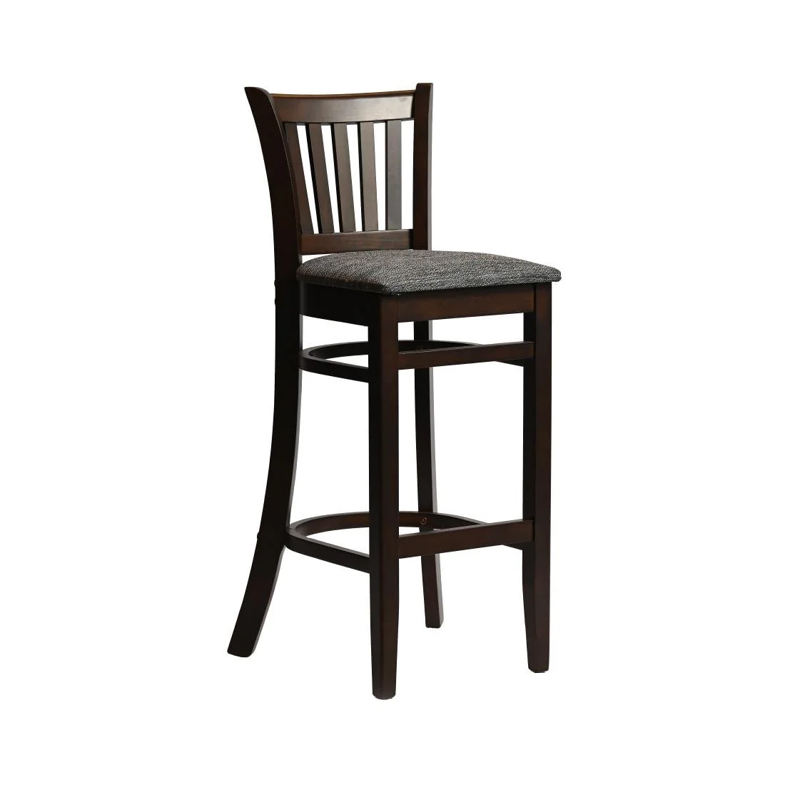 Manhattan Bar Chair in Dark Walnut with Shetland Smoke Seat - Image 2