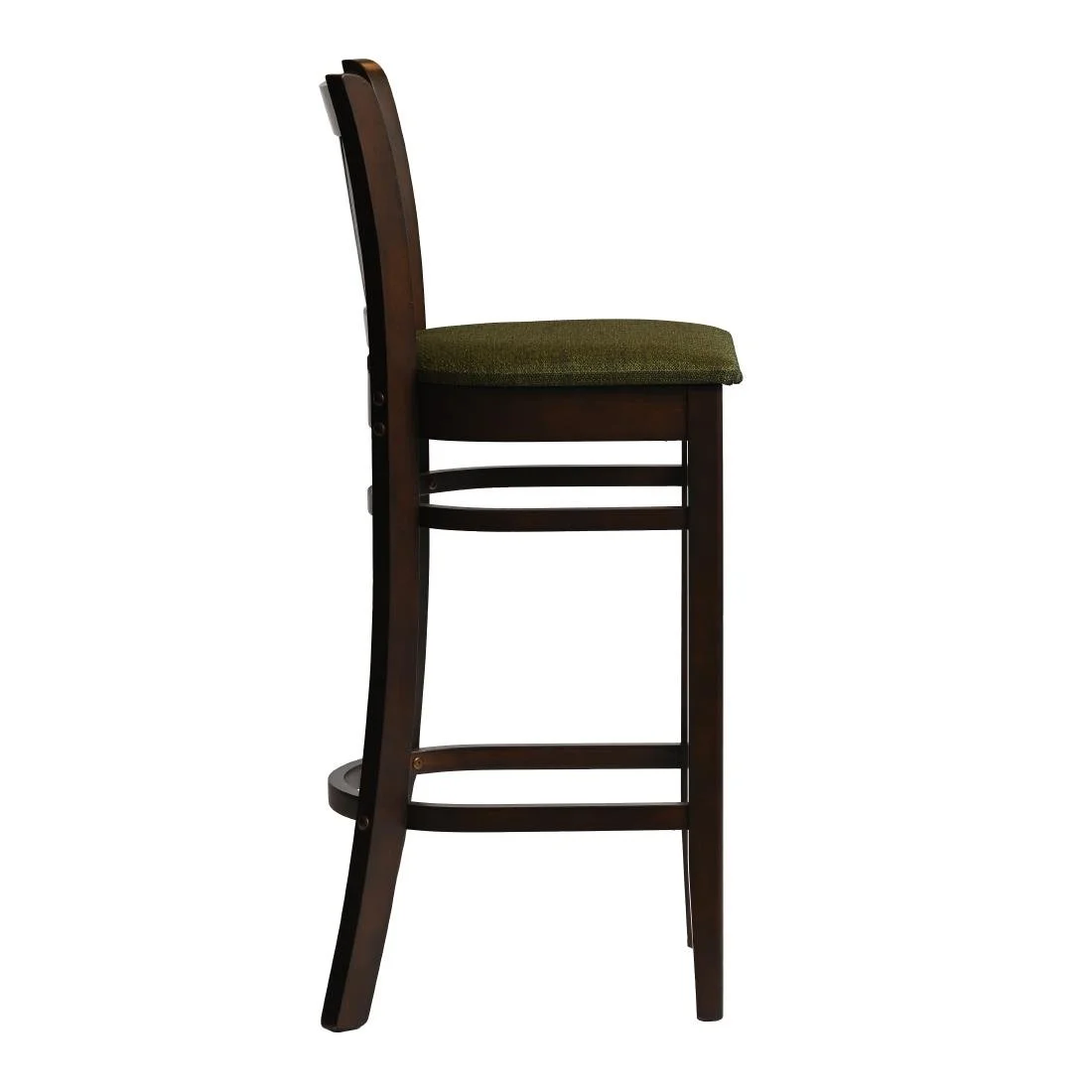 Manhattan Bar Chair in Dark Walnut with Shetland Forest Seat - Image 2