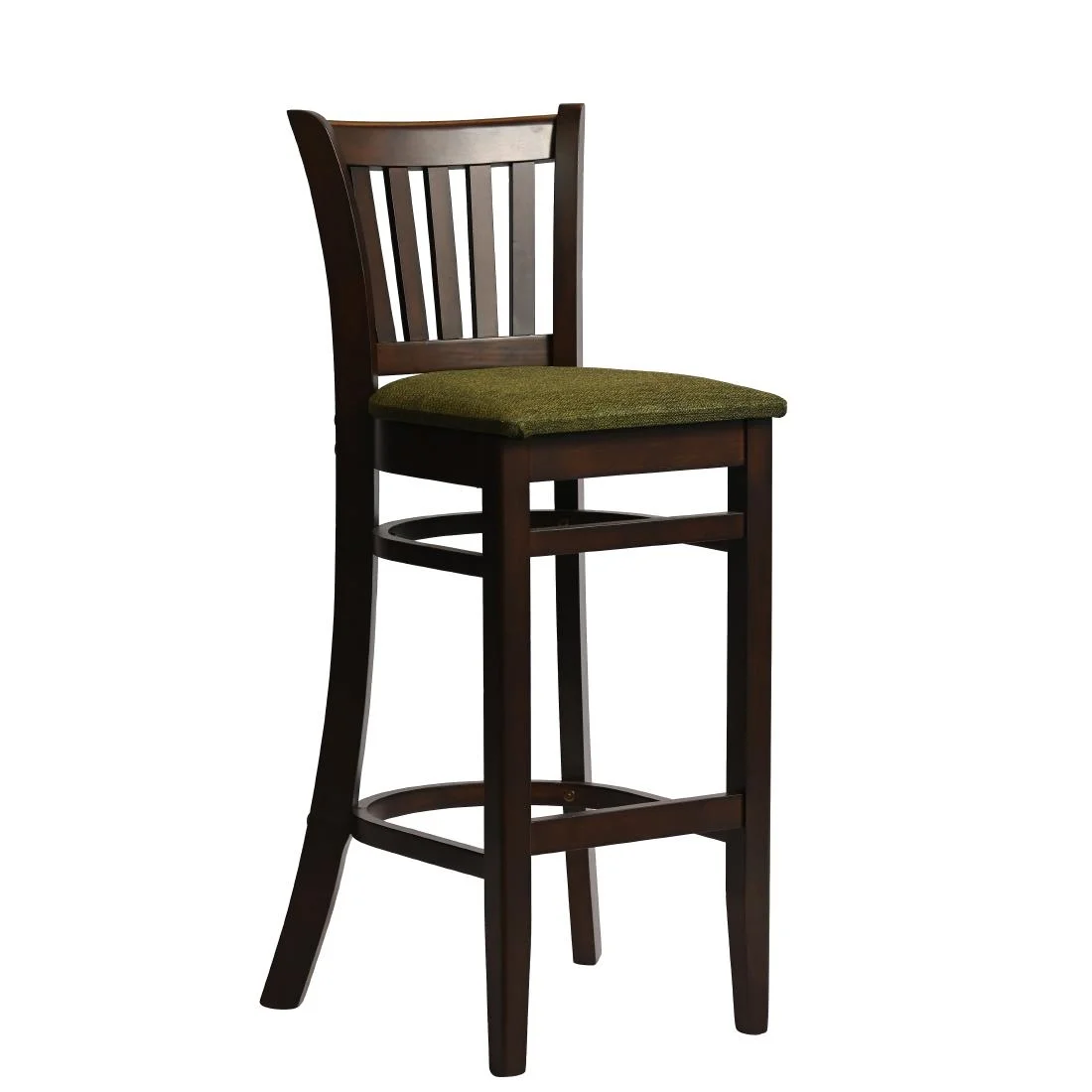 Manhattan Bar Chair in Dark Walnut with Shetland Forest Seat - Image 4