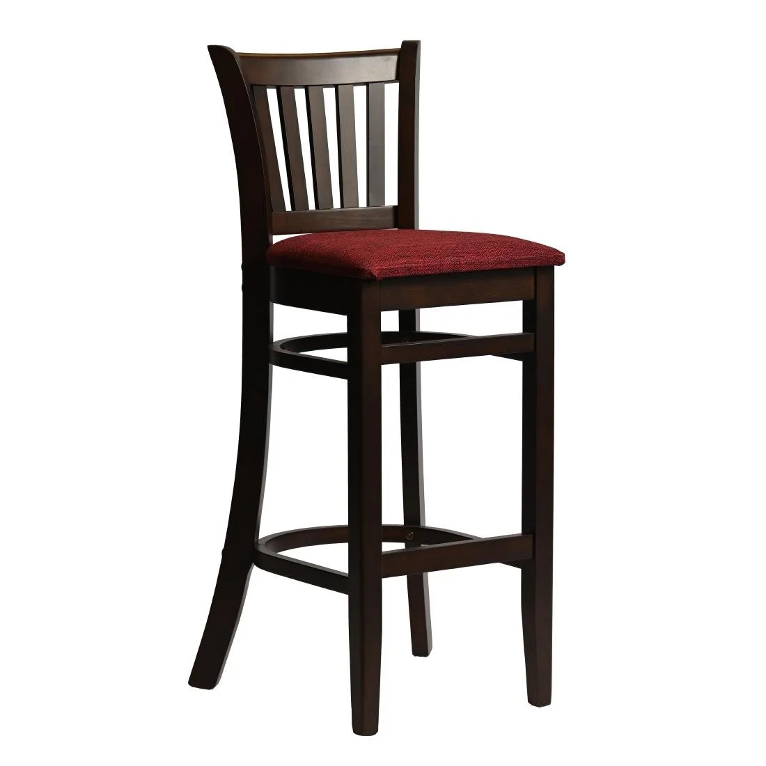 Manhattan Bar Chair in Dark Walnut with Shetland Scarlett Seat - Image 3