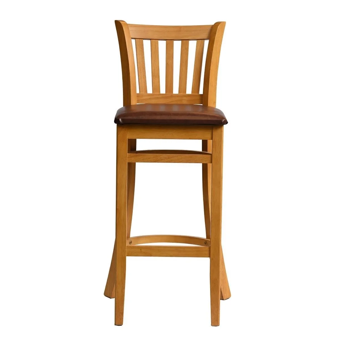 Manhattan Bar Chair in Soft Oak with Bison Espresso Seat - Image 1