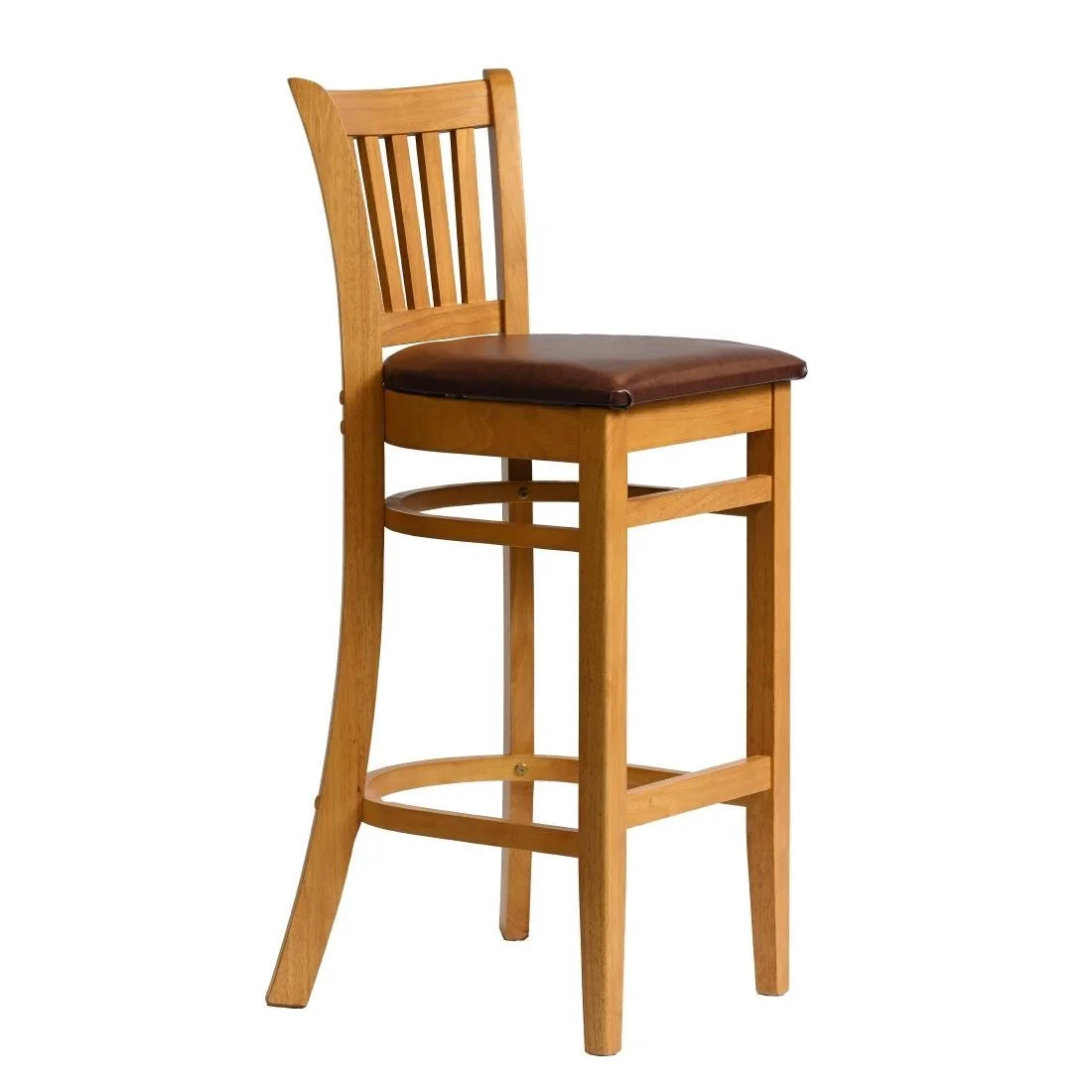 Manhattan Bar Chair in Soft Oak with Bison Espresso Seat - Image 2