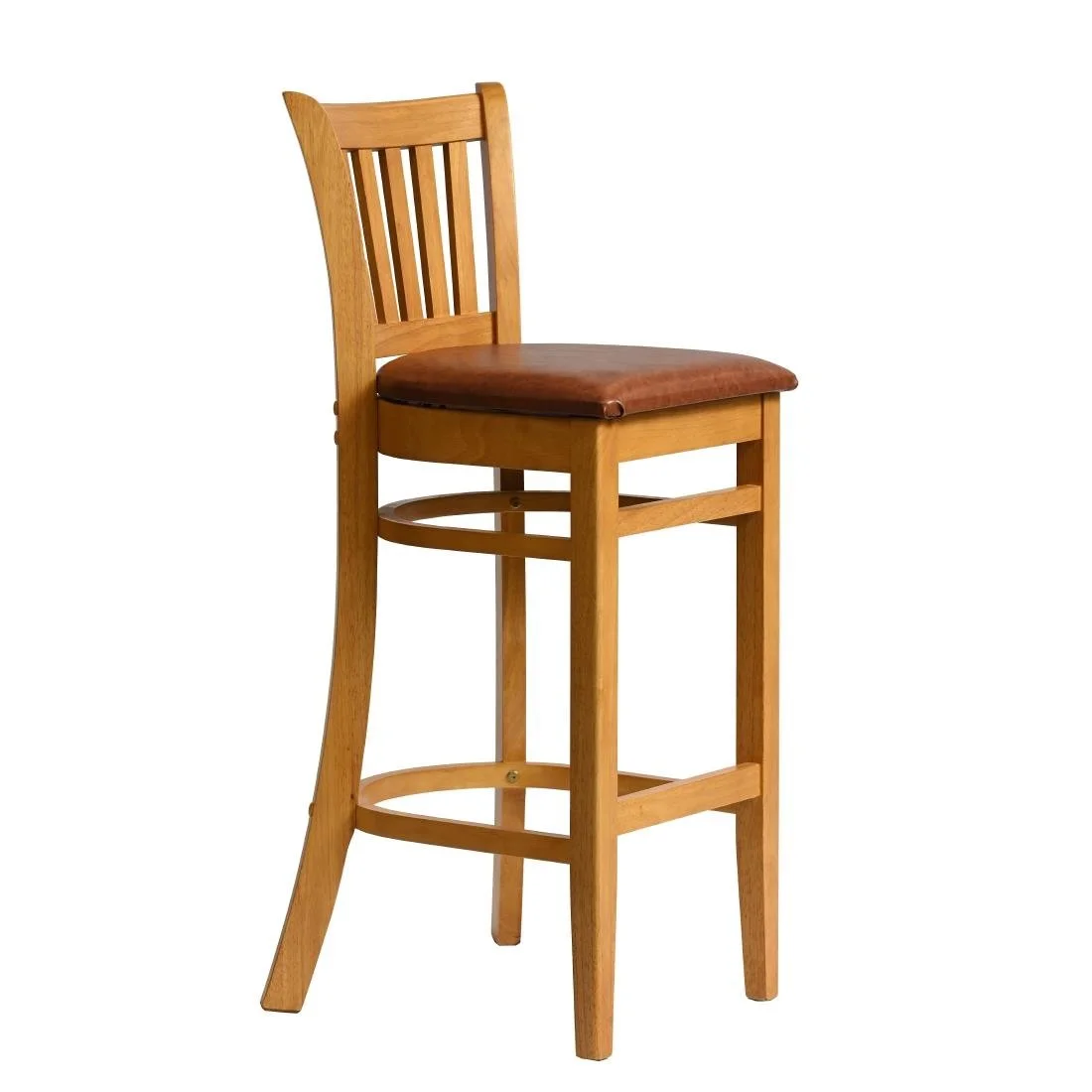 Manhattan Bar Chair in Soft Oak with Bison Tan Seat - Image 2