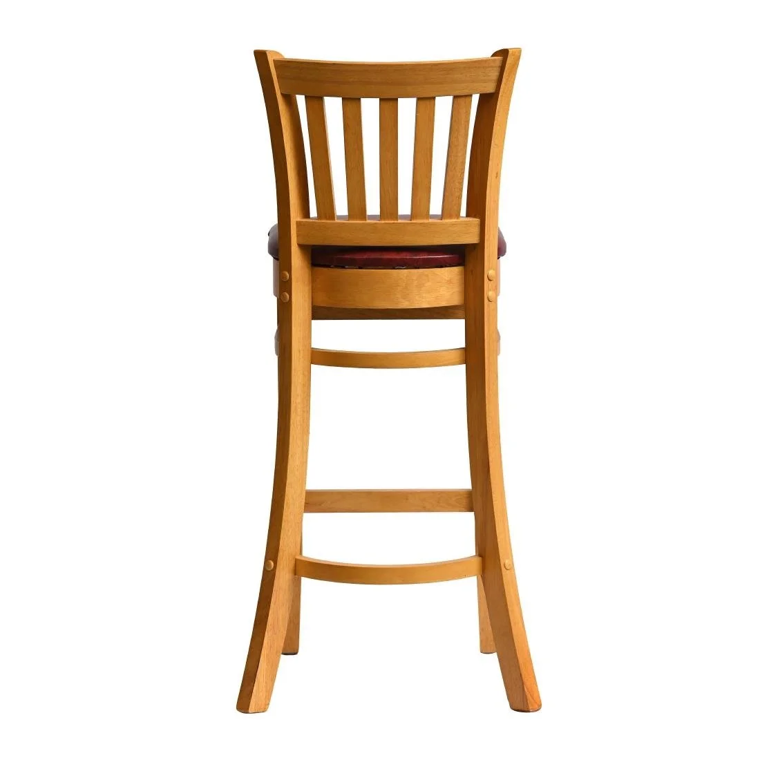 Manhattan Bar Chair in Soft Oak with Bison Bordeaux Seat - Image 2