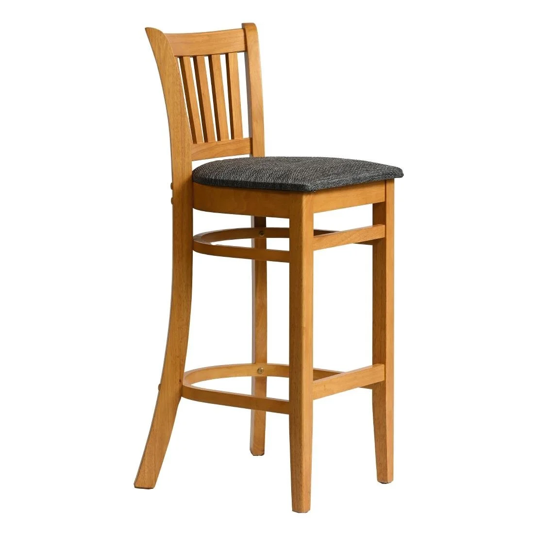 Manhattan Bar Chair in Soft Oak with Shetland Smoke Seat - Image 3