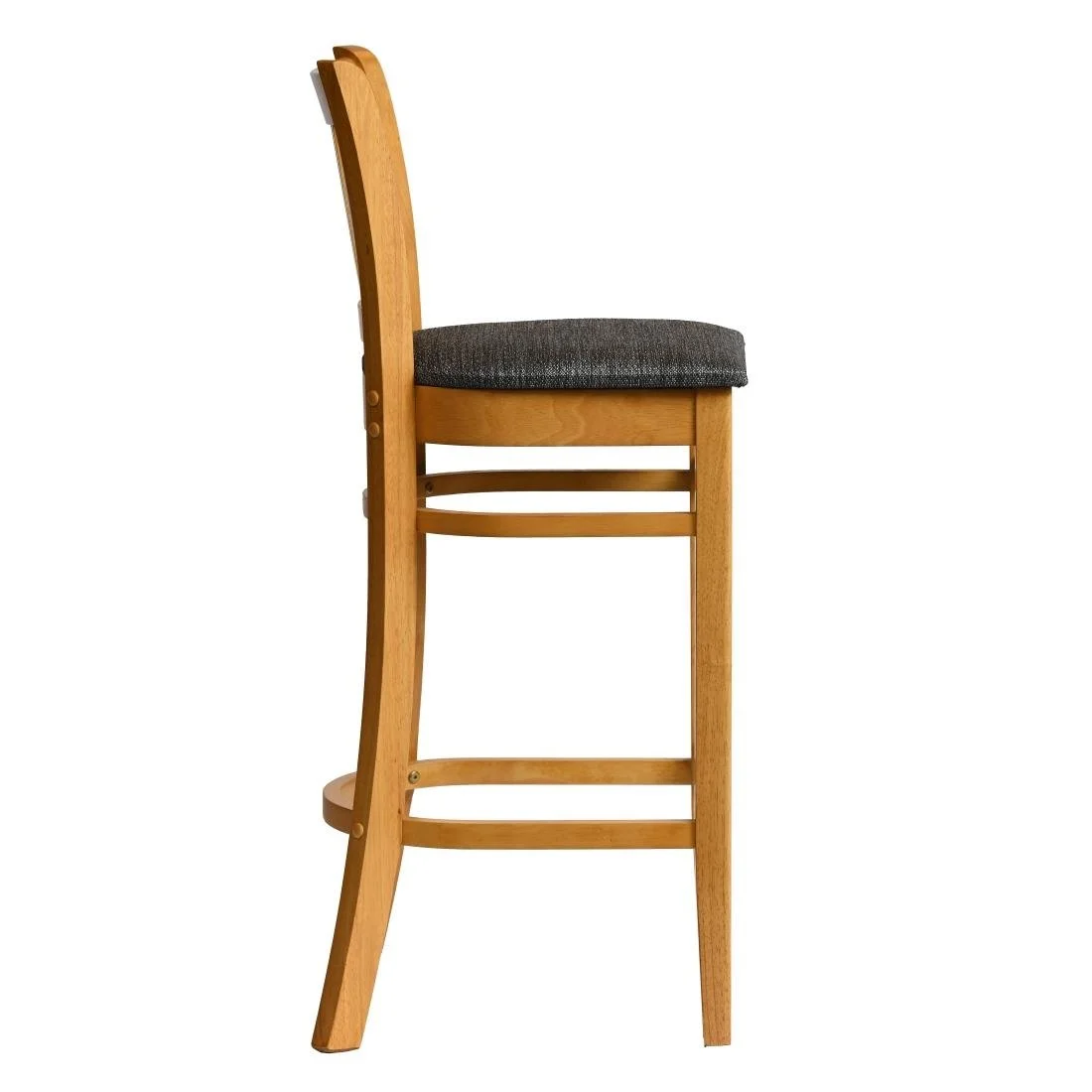 Manhattan Bar Chair in Soft Oak with Shetland Smoke Seat - Image 4