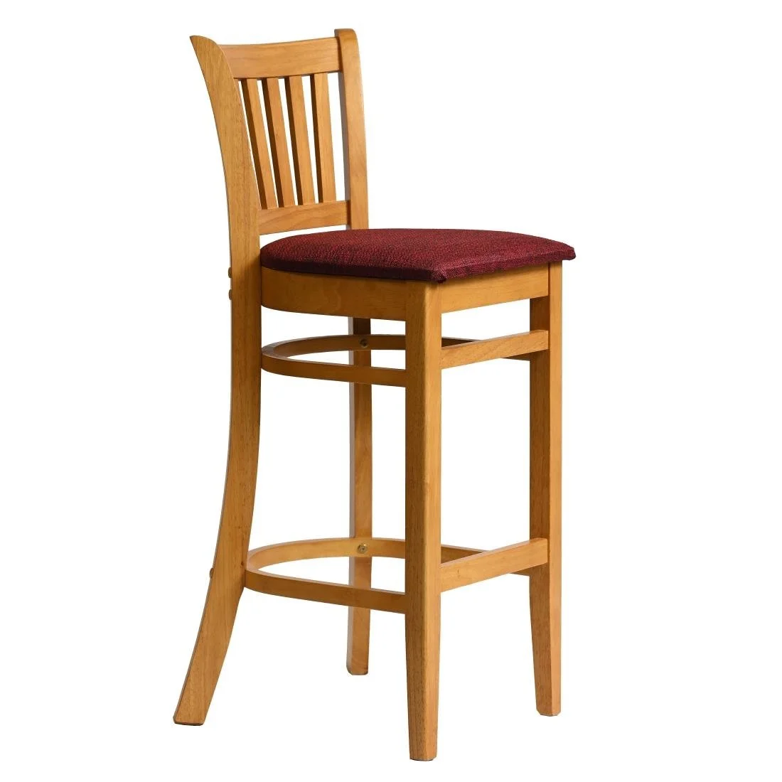 Manhattan Bar Chair in Soft Oak with Shetland Scarlett Seat - Image 2