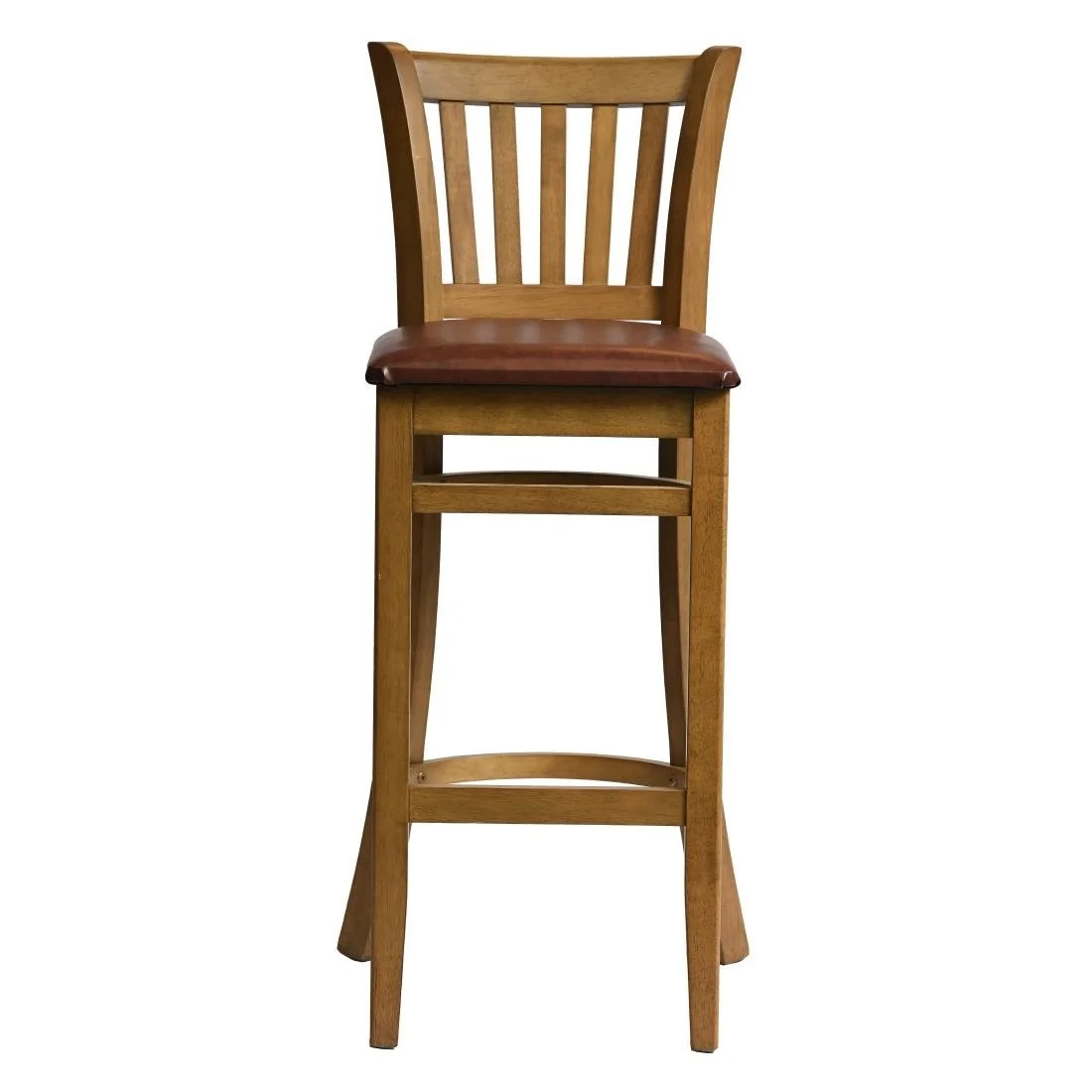 Manhattan Bar Chair in Weathered Oak with Bison Espresso Seat - Image 1