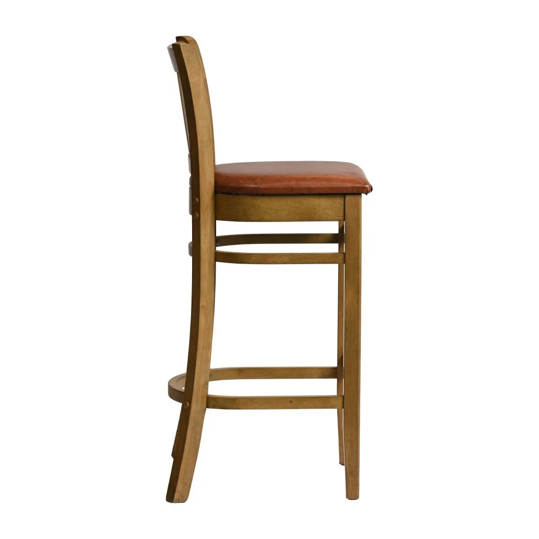 Manhattan Bar Chair in Weathered Oak with Bison Tan Seat - Image 3