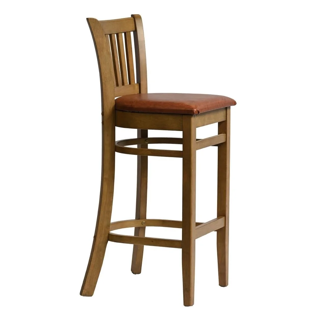 Manhattan Bar Chair in Weathered Oak with Bison Tan Seat - Image 4