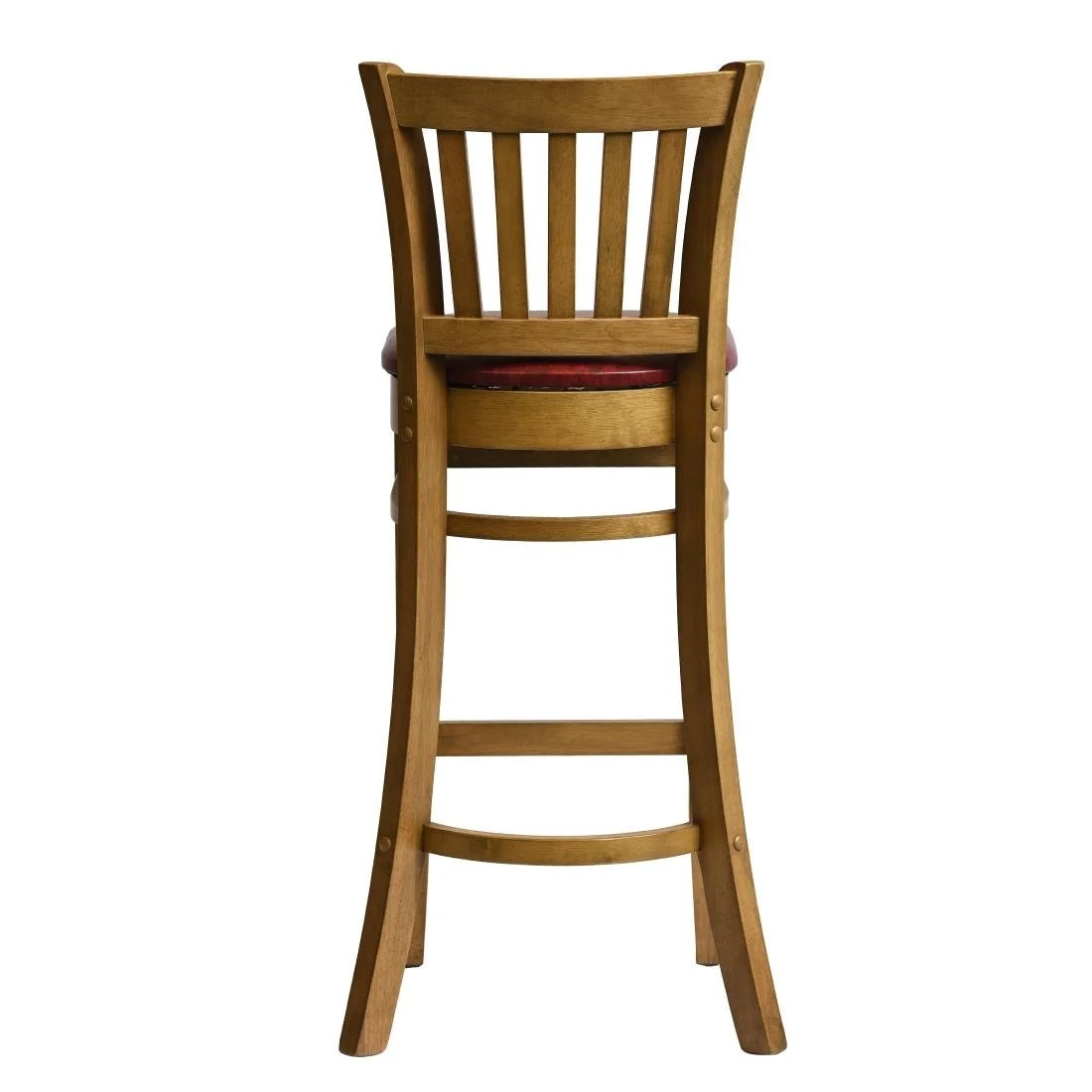 Manhattan Bar Chair in Weathered Oak with Bison Bordeaux Seat - Image 1