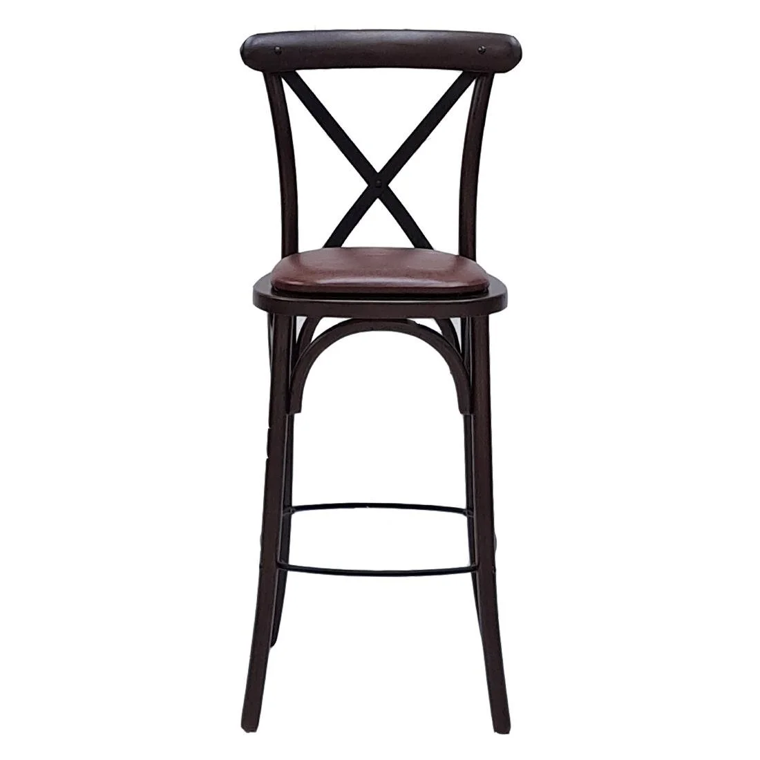 Bristol Bar Chair in Dark Walnut with Bison Espresso Seat - Image 2