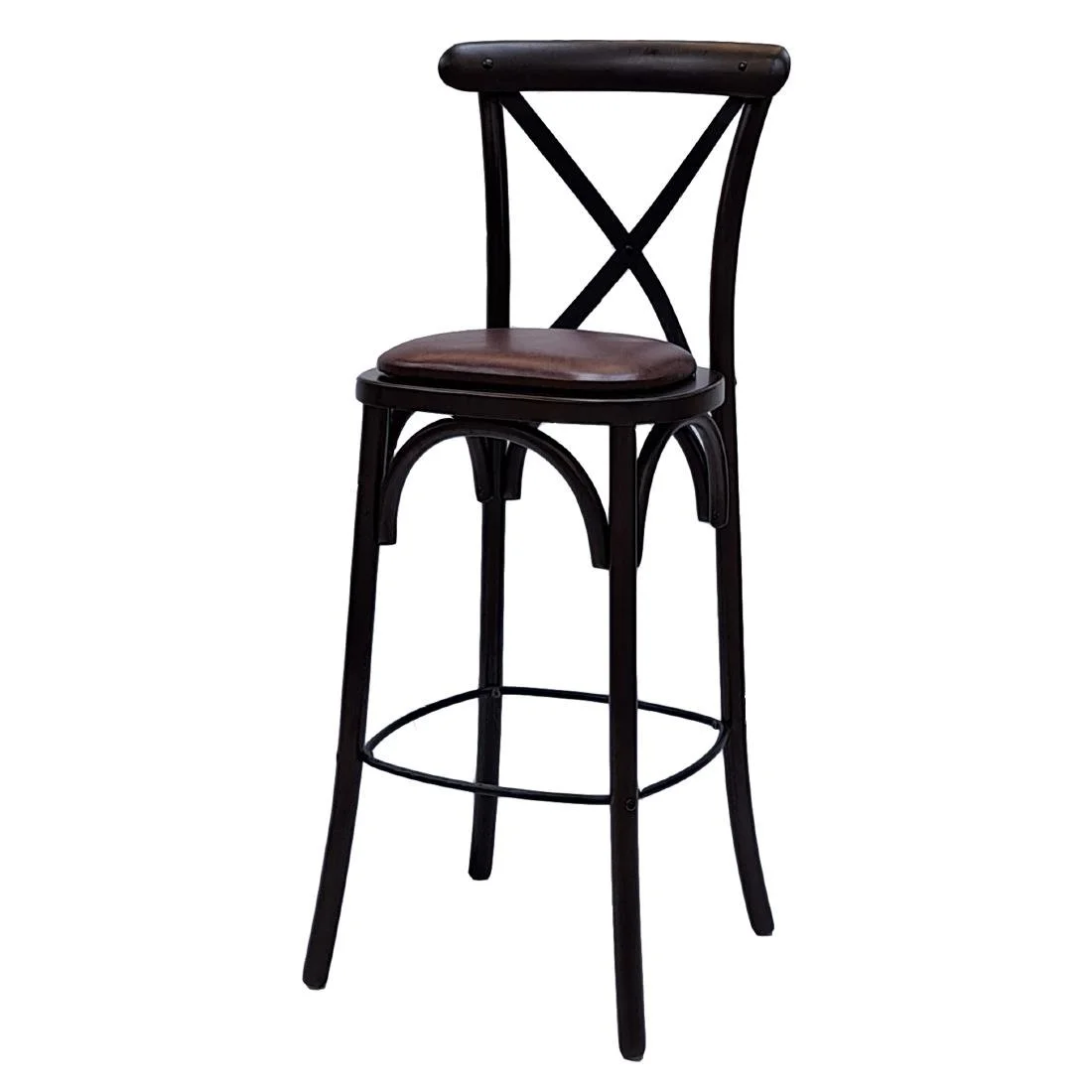 Bristol Bar Chair in Dark Walnut with Bison Espresso Seat - Image 1