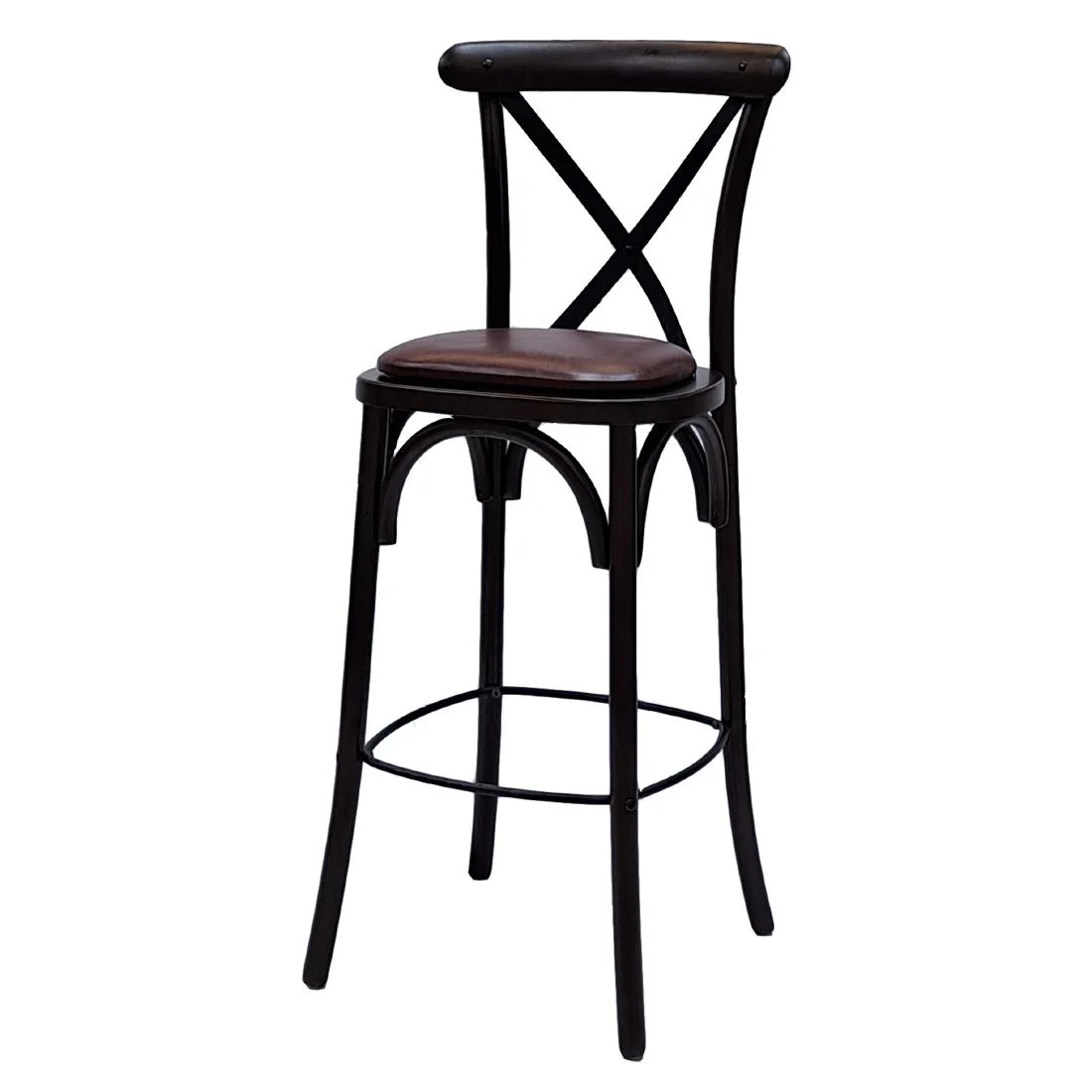 Bristol Bar Chair in Dark Walnut with Bison Espresso Seat