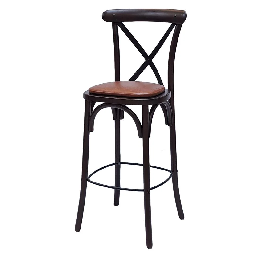 Bristol Bar Chair in Dark Walnut with Bison Tan Seat - Image 1