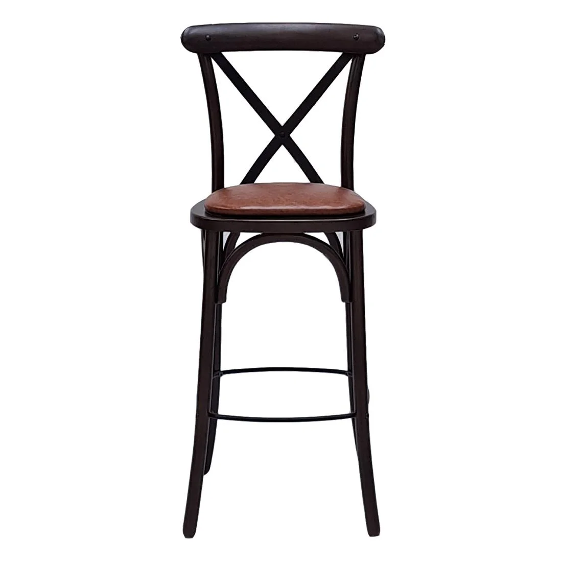 Bristol Bar Chair in Dark Walnut with Bison Tan Seat - Image 2