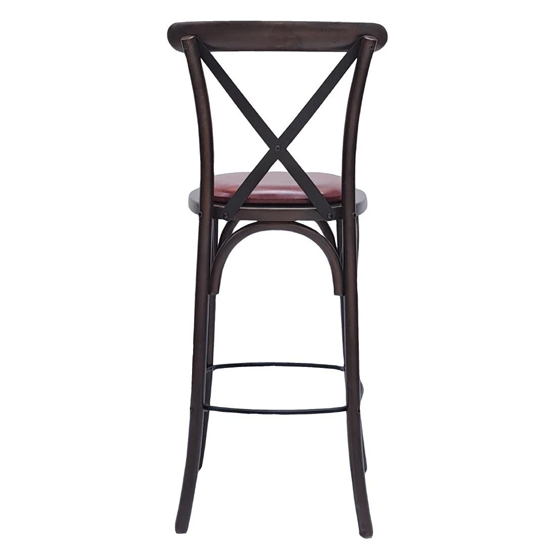 Bristol Bar Chair in Dark Walnut with Bison Bordeaux Seat - Image 3