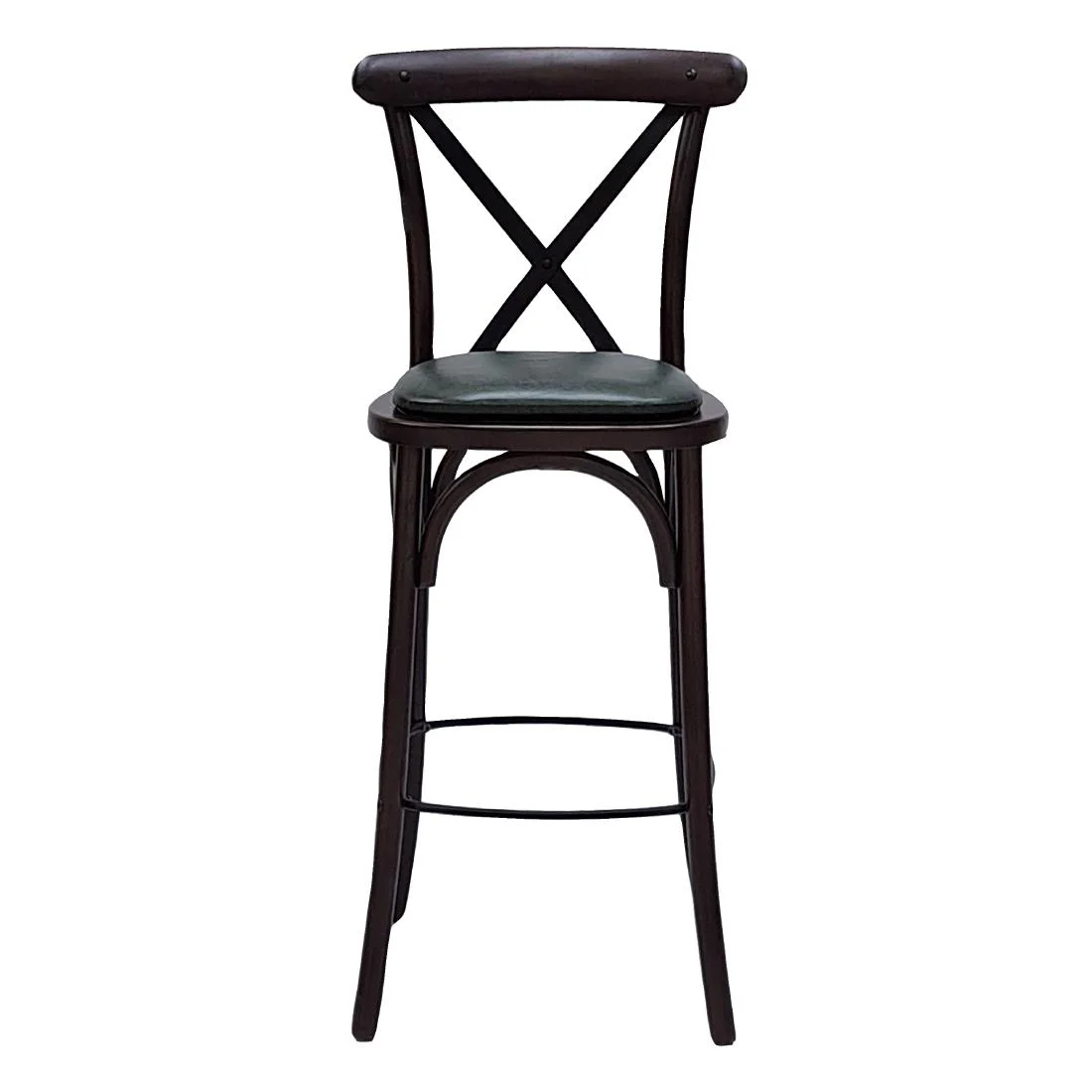 Bristol Bar Chair in Dark Walnut with Bison Cedar Seat - Image 2