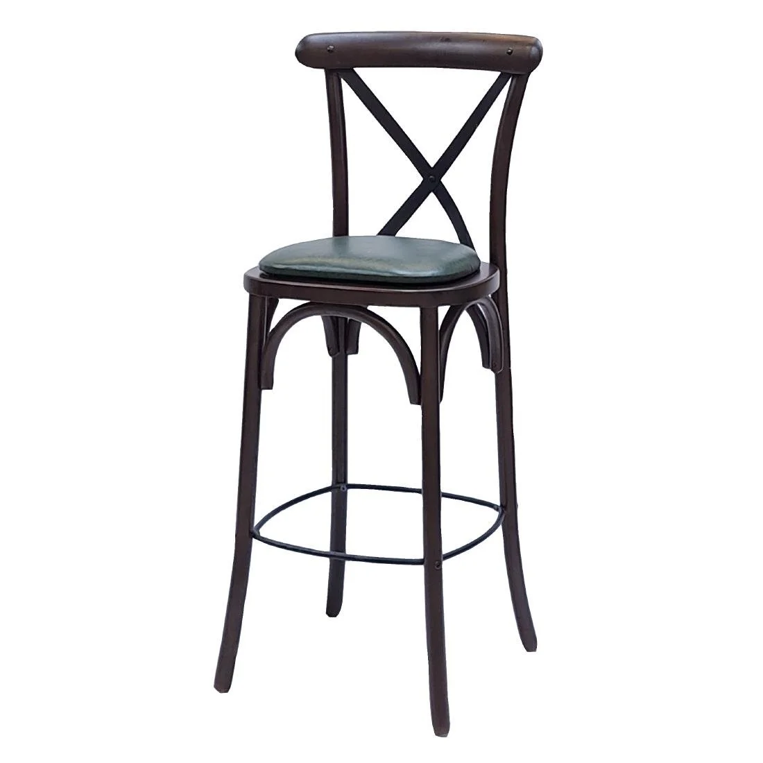 Bristol Bar Chair in Dark Walnut with Bison Cedar Seat - Image 1