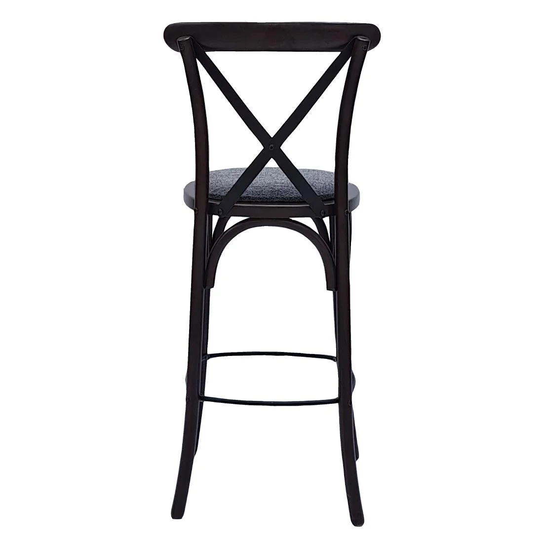 Bristol Bar Chair in Dark Walnut with Shetland Smoke Seat - Image 3