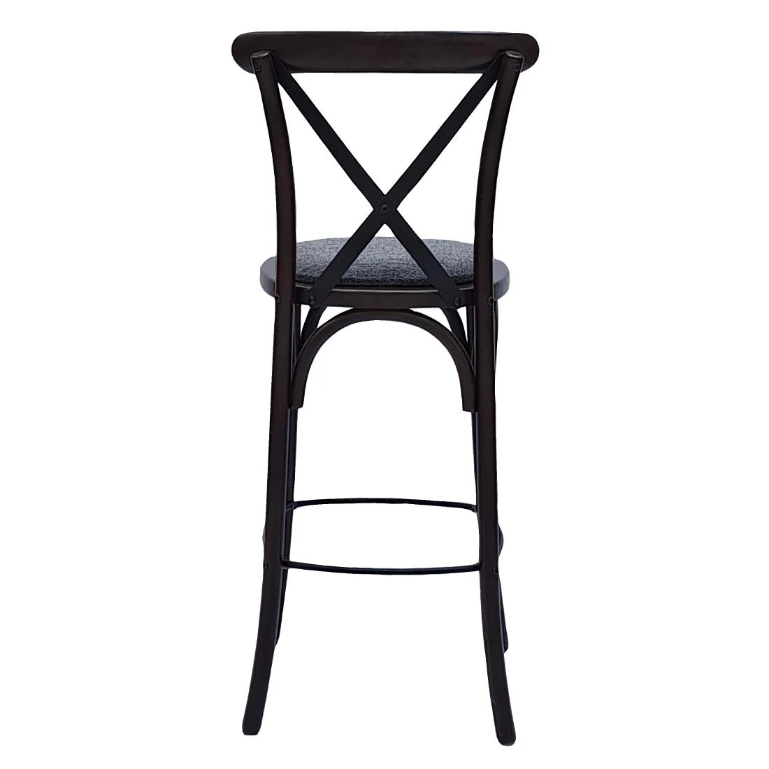Bristol Bar Chair in Dark Walnut with Shetland Smoke Seat - Image 3