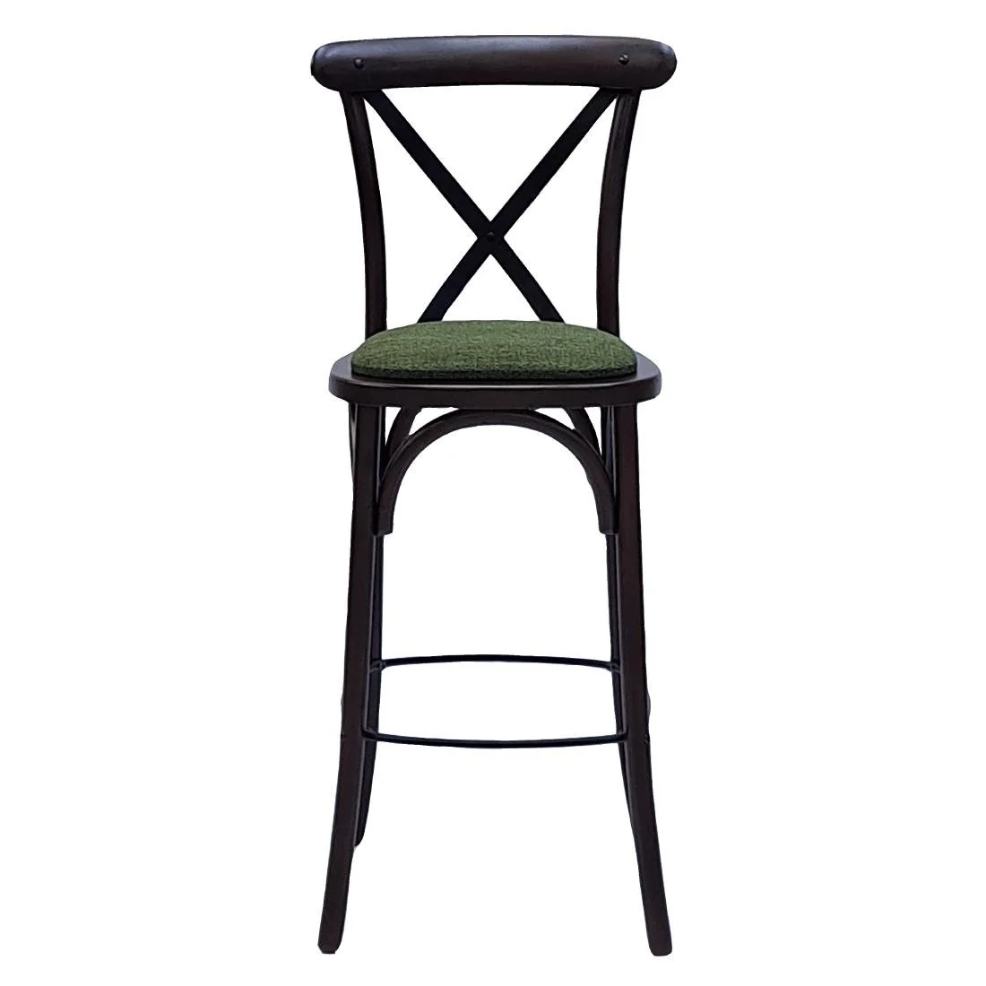 Bristol Bar Chair in Dark Walnut with Shetland Forest Seat - Image 2