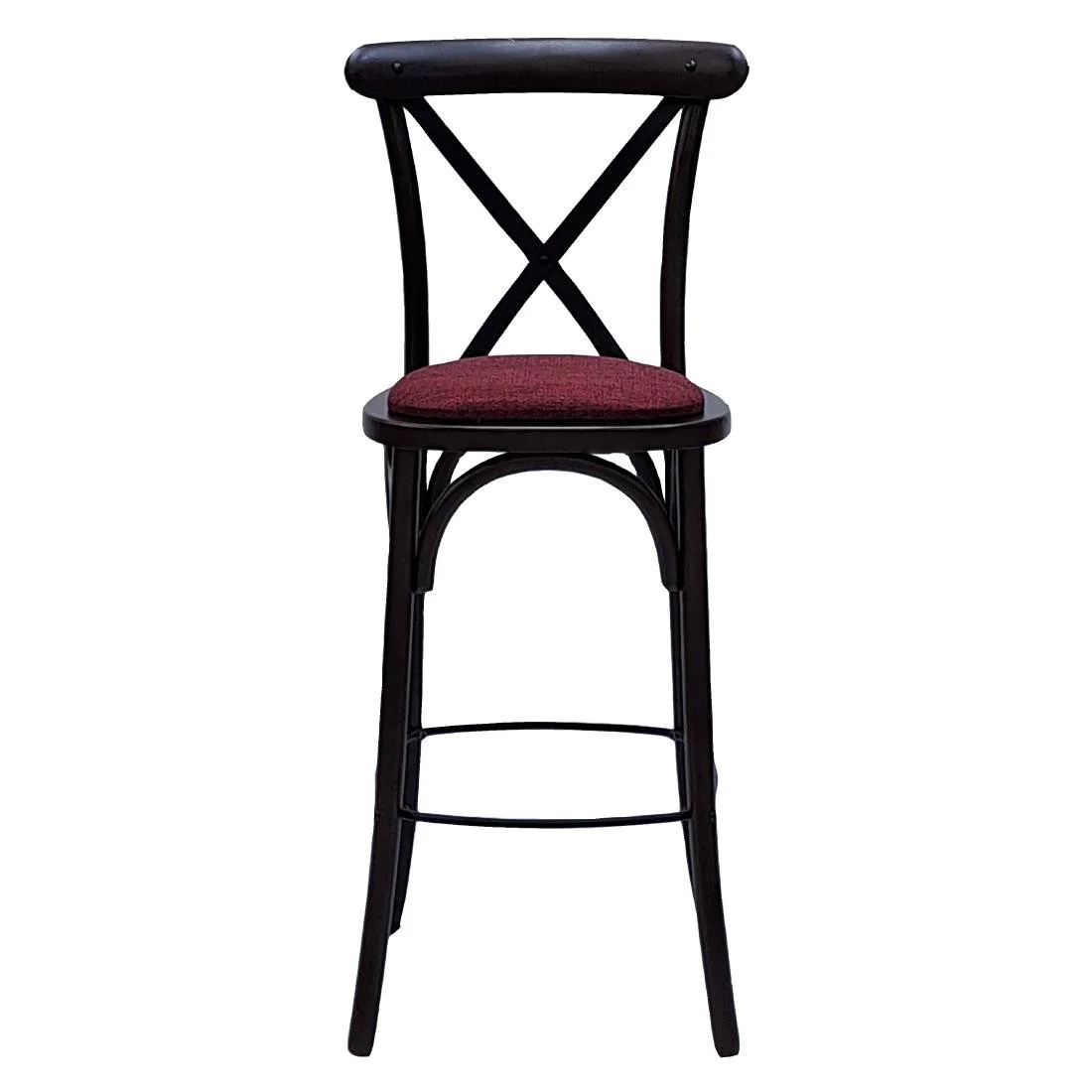 Bristol Bar Chair in Dark Walnut with Shetland Scarlett Seat - Image 2