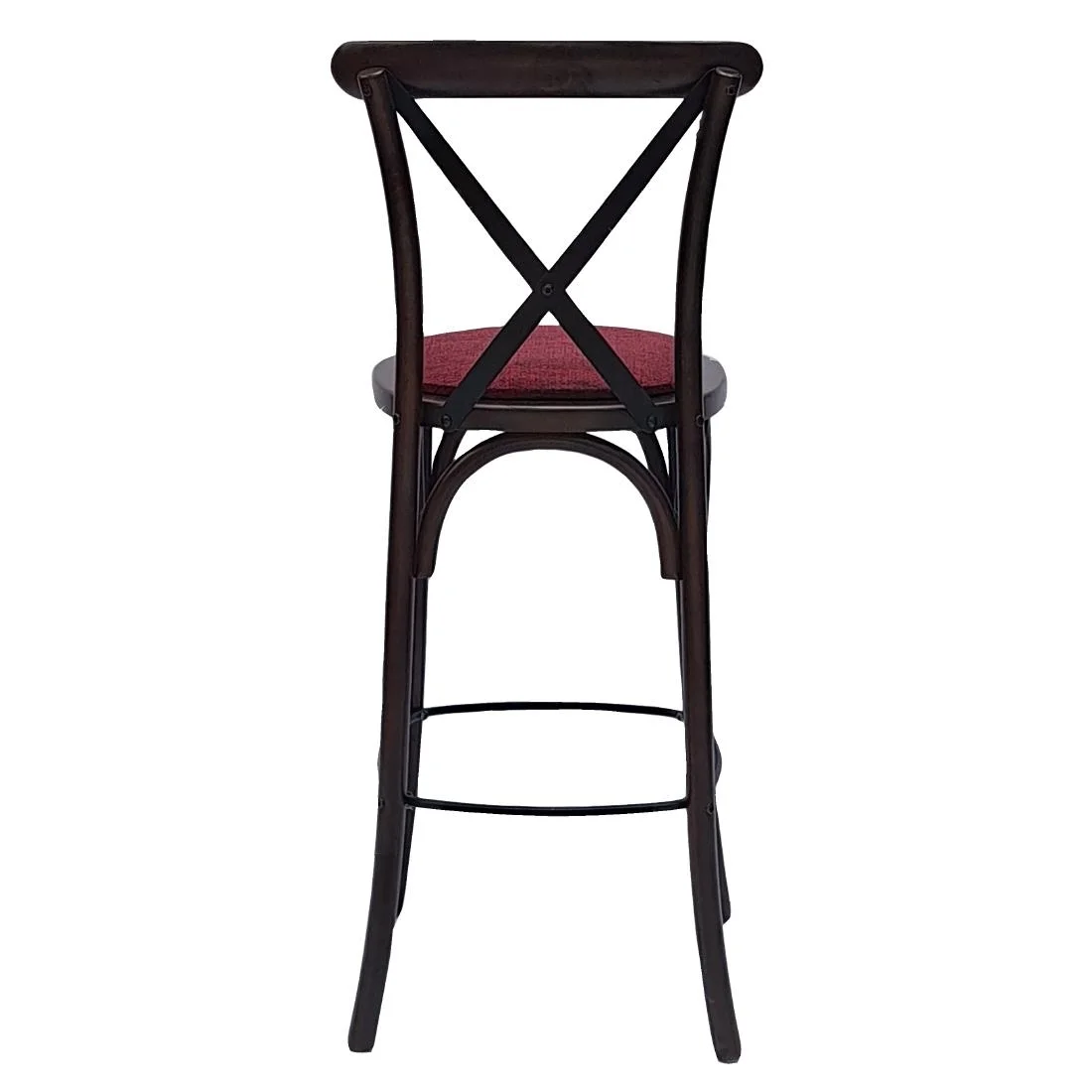 Bristol Bar Chair in Dark Walnut with Shetland Scarlett Seat - Image 3