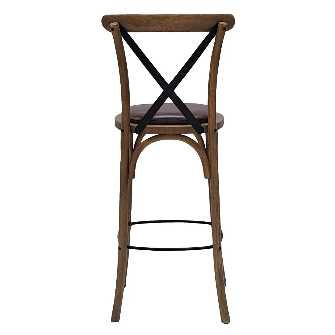 Bristol Bar Chair in Weathered Oak with Bison Espresso Seat - Image 3