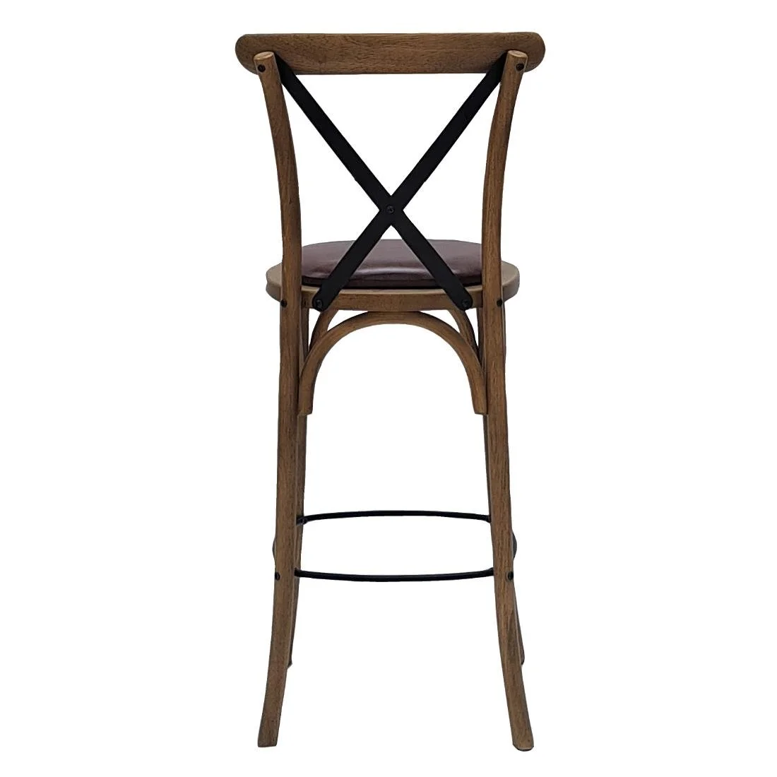 Bristol Bar Chair in Weathered Oak with Bison Espresso Seat - Image 3