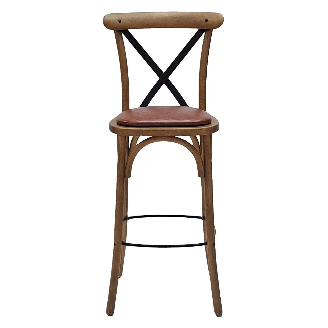 Bristol Bar Chair in Weathered Oak with Bison Tan Seat - Image 3