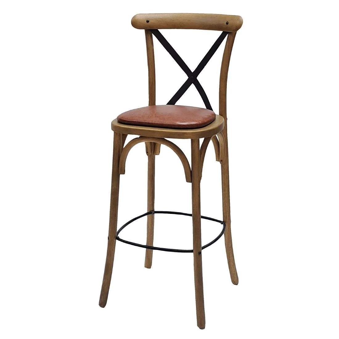 Bristol Bar Chair in Weathered Oak with Bison Tan Seat - Image 1