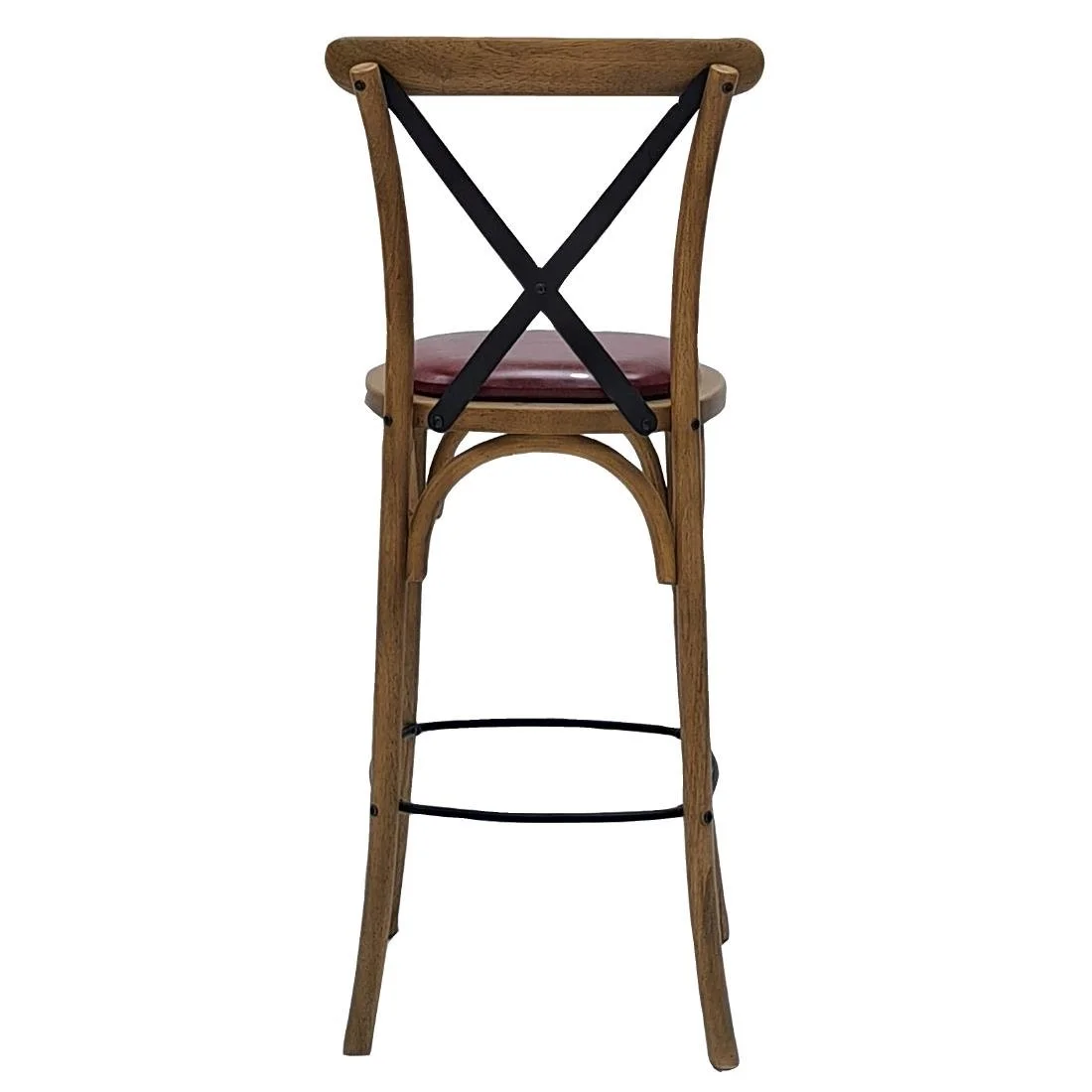 Bristol Bar Chair in Weathered Oak with Bison Bordeaux Seat - Image 3